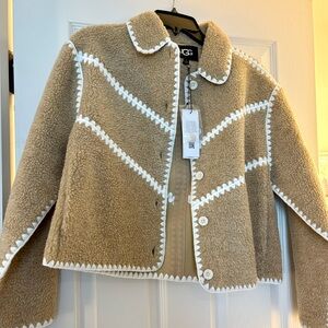 UGG Beige and White Sherpa Jacket